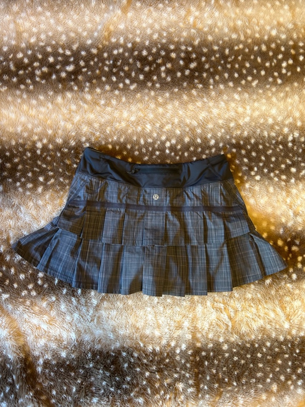 “Vintage” Lululemon Coal Pink Shale Stripe Run Pace Setter tennis skirt size 6